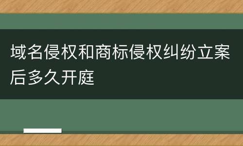 域名侵权和商标侵权纠纷立案后多久开庭