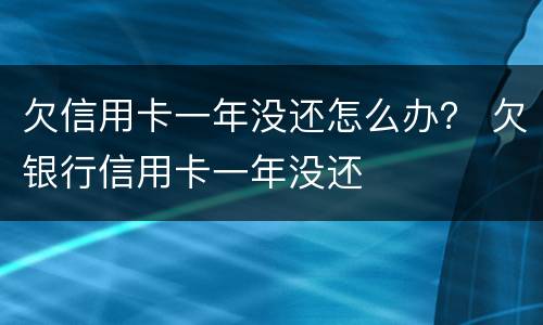 欠信用卡一年没还怎么办？ 欠银行信用卡一年没还