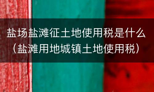 盐场盐滩征土地使用税是什么（盐滩用地城镇土地使用税）