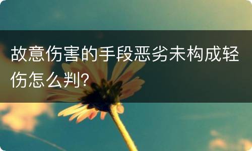 故意伤害的手段恶劣未构成轻伤怎么判？