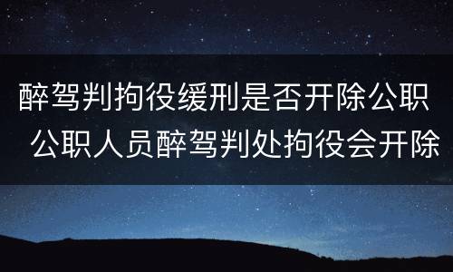 醉驾判拘役缓刑是否开除公职 公职人员醉驾判处拘役会开除公职吗