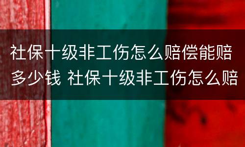 社保十级非工伤怎么赔偿能赔多少钱 社保十级非工伤怎么赔偿能赔多少钱一个月