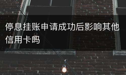 停息挂账申请成功后影响其他信用卡吗