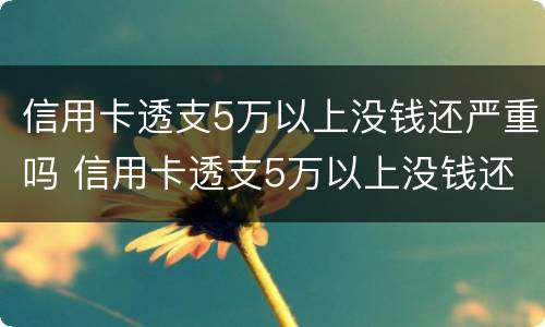 信用卡透支5万以上没钱还严重吗 信用卡透支5万以上没钱还严重吗为什么