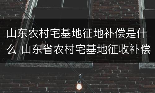 山东农村宅基地征地补偿是什么 山东省农村宅基地征收补偿标准