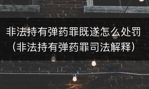 非法持有弹药罪既遂怎么处罚（非法持有弹药罪司法解释）