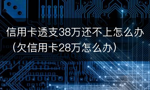 信用卡透支38万还不上怎么办（欠信用卡28万怎么办）