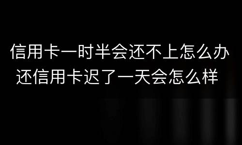 信用卡一时半会还不上怎么办 还信用卡迟了一天会怎么样