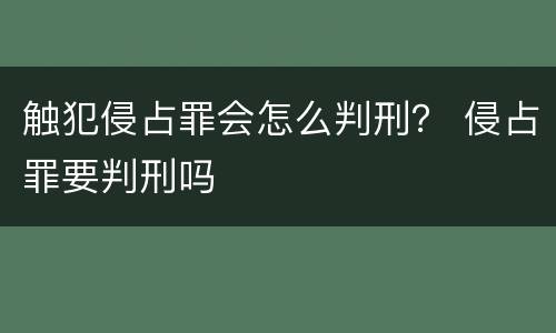 触犯侵占罪会怎么判刑？ 侵占罪要判刑吗