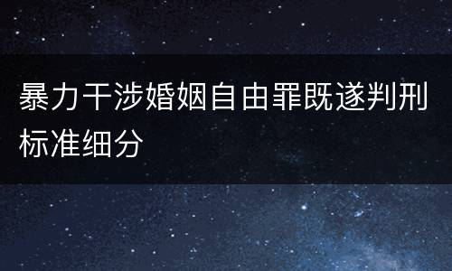 暴力干涉婚姻自由罪既遂判刑标准细分