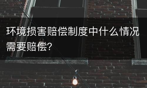 环境损害赔偿制度中什么情况需要赔偿？