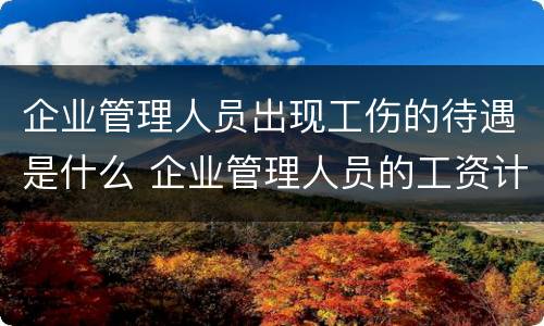 企业管理人员出现工伤的待遇是什么 企业管理人员的工资计入什么