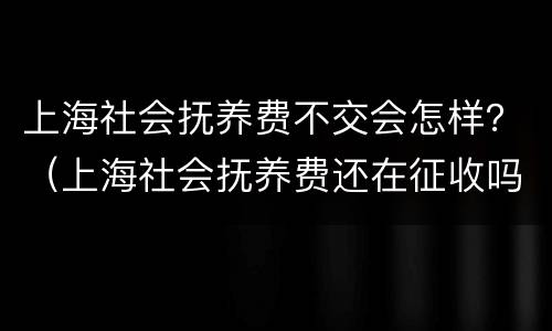 上海社会抚养费不交会怎样？（上海社会抚养费还在征收吗）