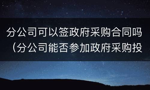 分公司可以签政府采购合同吗（分公司能否参加政府采购投标）