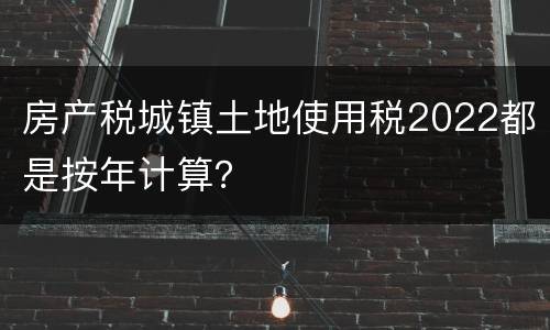 房产税城镇土地使用税2022都是按年计算？