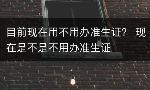 目前现在用不用办准生证？ 现在是不是不用办准生证