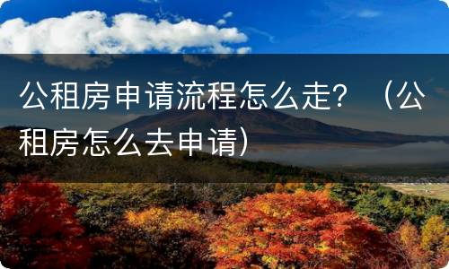 公租房申请流程怎么走？（公租房怎么去申请）