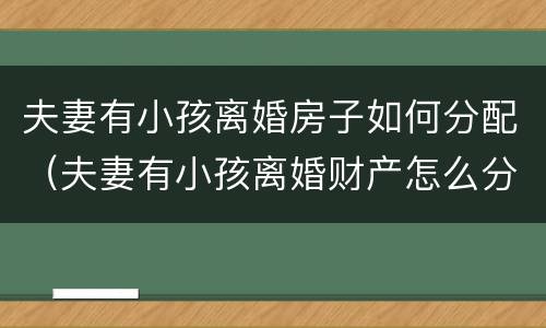 夫妻有小孩离婚房子如何分配（夫妻有小孩离婚财产怎么分配）