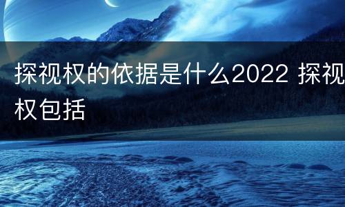 探视权的依据是什么2022 探视权包括