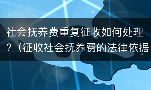 社会抚养费重复征收如何处理?（征收社会抚养费的法律依据）