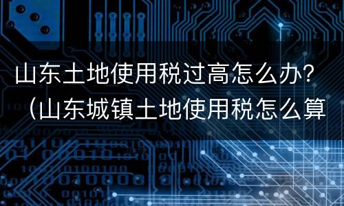 山东土地使用税过高怎么办？（山东城镇土地使用税怎么算）