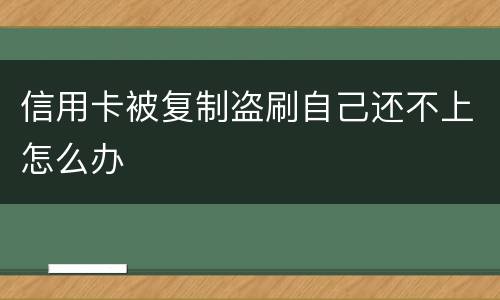 信用卡被复制盗刷自己还不上怎么办