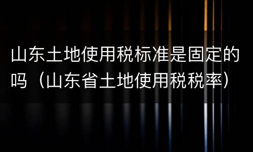 山东土地使用税标准是固定的吗（山东省土地使用税税率）