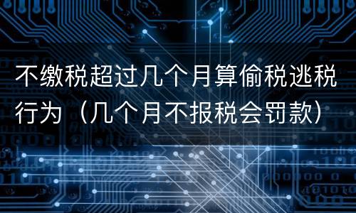 不缴税超过几个月算偷税逃税行为（几个月不报税会罚款）