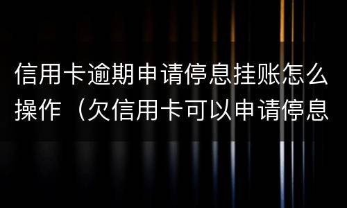 信用卡逾期申请停息挂账怎么操作（欠信用卡可以申请停息挂账吗）