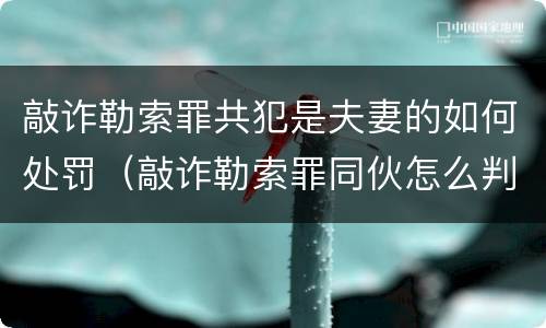 敲诈勒索罪共犯是夫妻的如何处罚（敲诈勒索罪同伙怎么判）