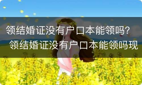 领结婚证没有户口本能领吗？ 领结婚证没有户口本能领吗现在