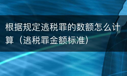 根据规定逃税罪的数额怎么计算（逃税罪金额标准）