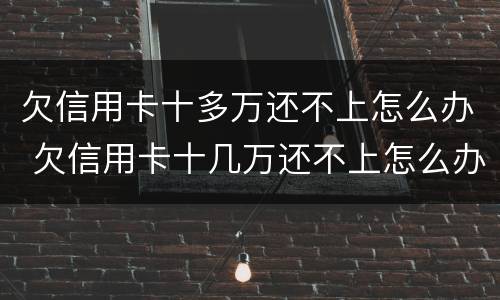 欠信用卡十多万还不上怎么办 欠信用卡十几万还不上怎么办