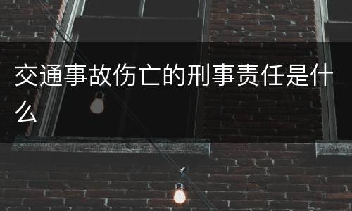 交通事故伤亡的刑事责任是什么