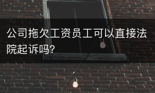 公司拖欠工资员工可以直接法院起诉吗？