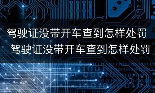 驾驶证没带开车查到怎样处罚 驾驶证没带开车查到怎样处罚的