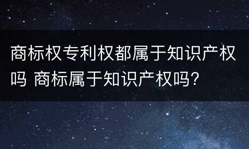 商标权专利权都属于知识产权吗 商标属于知识产权吗?