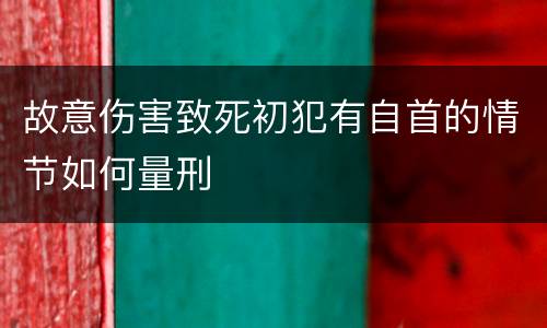 故意伤害致死初犯有自首的情节如何量刑