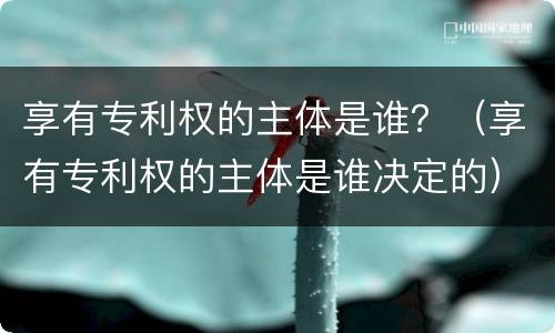 享有专利权的主体是谁？（享有专利权的主体是谁决定的）