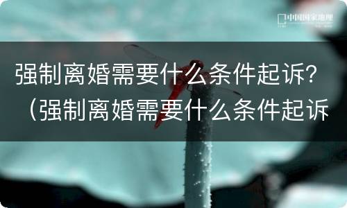 强制离婚需要什么条件起诉？（强制离婚需要什么条件起诉）