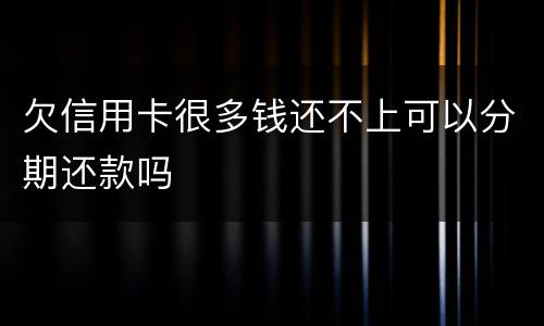 欠信用卡很多钱还不上可以分期还款吗