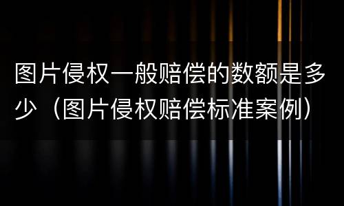 图片侵权一般赔偿的数额是多少（图片侵权赔偿标准案例）