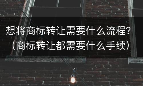 想将商标转让需要什么流程？（商标转让都需要什么手续）