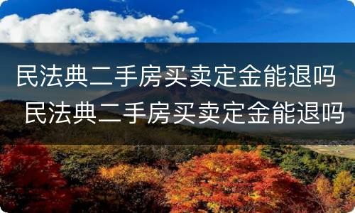 民法典二手房买卖定金能退吗 民法典二手房买卖定金能退吗