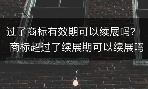 过了商标有效期可以续展吗？ 商标超过了续展期可以续展吗