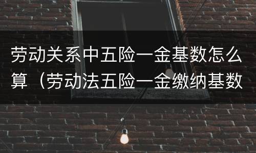 劳动关系中五险一金基数怎么算（劳动法五险一金缴纳基数）