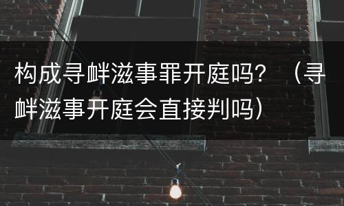 构成寻衅滋事罪开庭吗？（寻衅滋事开庭会直接判吗）