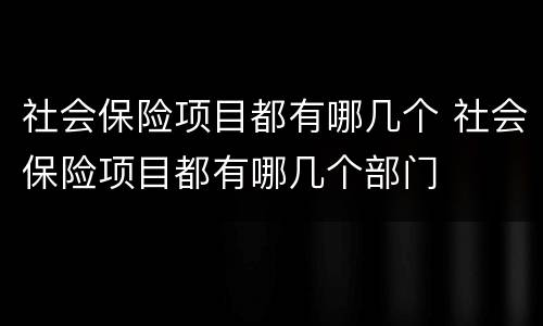 社会保险项目都有哪几个 社会保险项目都有哪几个部门