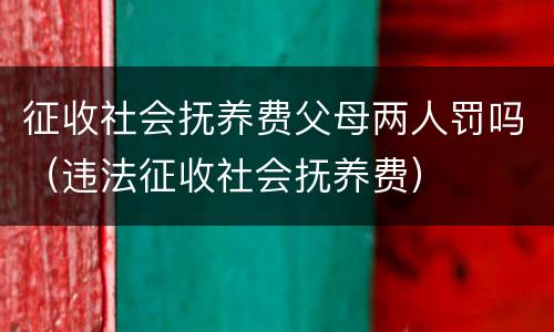 征收社会抚养费父母两人罚吗（违法征收社会抚养费）