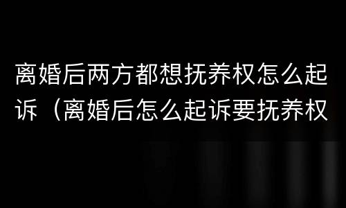 离婚后两方都想抚养权怎么起诉（离婚后怎么起诉要抚养权）